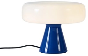 Lampa stołowa w stylu retro niebieska z białym elementem - Knob