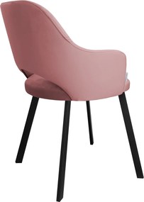 Krzesło Milano tkanina Welur noga metalowa : Kolor nogi - Czarna profil, Kolor tkaniny - VELVET - MG58, Typ siedziska - Siedzisko stałe