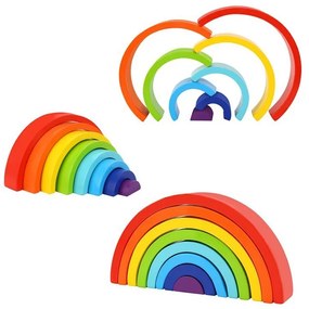 Tooky toy drewniana tęcza układanka klocki kreatywne montessori certyfikat fsc