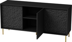 Czarna komoda z frontami 3D Bullet KM-1
