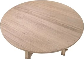 Masywny drewniany stół okrągły 137 cm jesionowy naturalne wybarwienie