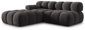 Ciemnoszara aksamitna sofa 282 cm Bellis – Micadoni Home