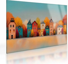Obraz na szkle - Jesienna wieś (70x50 cm)