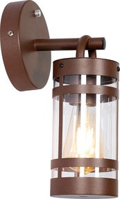 Lampa ścienna zewnętrzna brązowa rdza IP44 z czujnikiem zmierzchu - Ruben