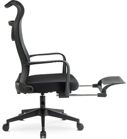 Fotel Biurowy Ergonomiczny Obrotowy z Podnóżkiem ACTON Czarny