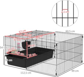 PawHut Klatka dla małych zwierząt z miską na jedzenie