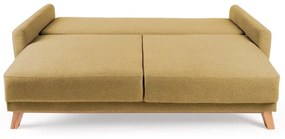 Żółta sofa rozkładana Bonami Selection Pop