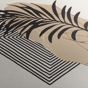 Obraz - Abstrakcja z tropikalnymi liśćmi N⁰3 (170x50 cm)
