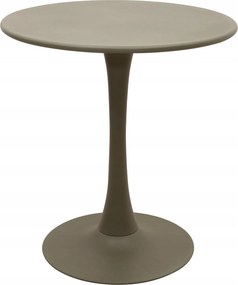 Stolik Ogrodowy Okrągły 70 cm Beżowy Metalowy Na Taras, Do Ogrodu, Kawiarni