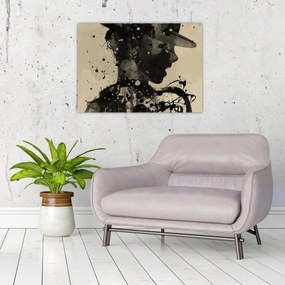Obraz na szkle - Kobieta jazzowa (70x50 cm)