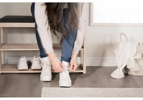 Szafka na buty z litego drewna dębowego z siedziskiem Confetti – Rowico