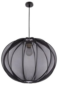 Czarna lampa wisząca z tekstylnym kloszem ø 52 cm Mellow – Candellux Lighting