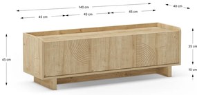 Szafka pod TV w dekorze dębu w naturalnym kolorze 140x45x40 cm Daira – Marckeric