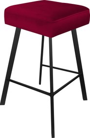 Hoker MAX krzesło barowe tkanina Welur podstawa metalowa : Kolor nogi - Czarna profil, Kolor tkaniny - VELVET - MG31, Typ siedziska - Siedzisko stałe