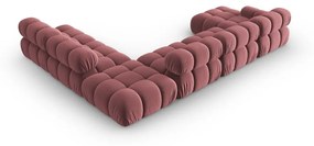 Różowa aksamitna sofa 379 cm Bellis – Micadoni Home