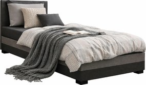 Nowoczesny tapczan z pojemnikiem i zagłówkiem jasny szary + ciemny szary T0-M54