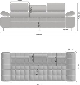 Sofa trzyosobowa Tyrion z funkcją spania - beżowy szenil Vibe 08