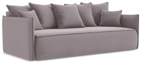Lawendowa aksamitna rozkładana/ze schowkiem sofa 225 cm Hula – Makamii