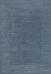 Ciemnoniebieski wełniany dywan tkany ręcznie 200x290 cm Textured Wool Border – Flair Rugs