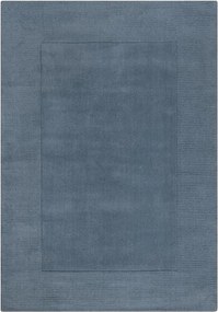 Ciemnoniebieski wełniany dywan tkany ręcznie 120x170 cm Textured Wool Border – Flair Rugs