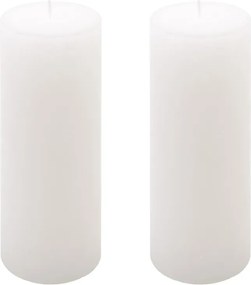 Zestaw świec rustykalnych, 20 cm, Ø 7,5 cm, biały, 2 szt.