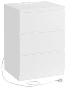 Vasagle Stolik nocny z funkcją ładowania ZION, 35x40x59 cm, biały