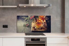 Szklany Panel Herbata z Goździkami i Owocami