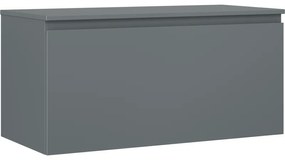 Mexen Orio szafka łazienkowa podumywalkowa 100 cm z blatem, 1 szuflada, grafit mat - 91A10-10047-1-BFC66