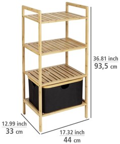 Czarno-naturalny bambusowy regał łazienkowy 44x93,5 cm Ecori – Wenko