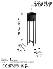 Metalowy stojak na kwiaty GED-025 Loft czarny