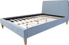Tapicerowane łóżko 140x200 cm niebieskie