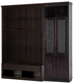 Brązowy zestaw pod TV z litego drewna sosnowego 214x223 cm Anita – Støraa