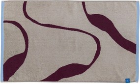 Bordowo-szarobeżowy dywanik łazienkowy pod prysznic z bio bawełny 50x80 cm Nova Arte – Mette Ditmer Denmark