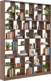 Orzechowy regał wysoki typu biblioteczka W9-D21