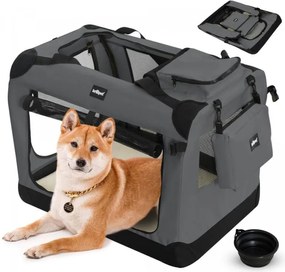 Leopet Box transportowy dla psów L, 70 x 52 x 52 cm, antracy