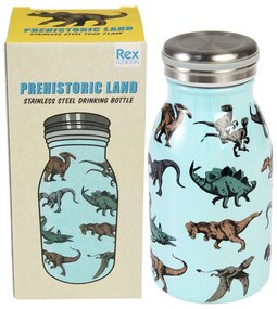 Jasnoniebieska butelka dla dzieci ze stali nierdzewnej 250 ml Prehistoric Land – Rex London