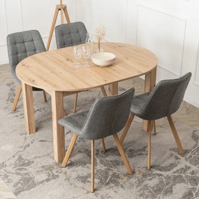 Stół Okrągły Rozkładany HARRY 102-142 cm Dąb Artisan Nowoczesny