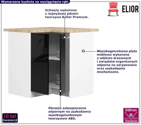 Czarna narożna szafka kuchenna - Cortez 9X