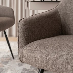 Krzesło Tapicerowane do Salonu PALMA Cappuccino Japandi