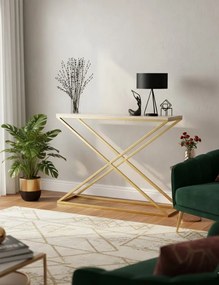Nowoczesna konsola złoty + beton W0-C66