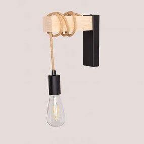 Kinkiet Ścienny Z Żelaza Tina Czarny - Naturalna - Sklum