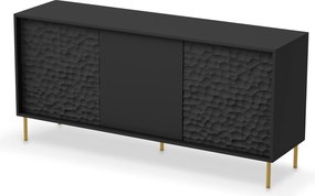 Czarna komoda z frontami 3D Bullet KM-1