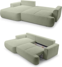 Narożnik VELO wolnostojący układ L strona Lewa z funkcją spania w tkaninie Coral 55