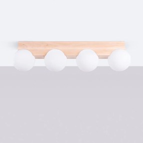 Plafon BULBO 4 naturalne drewno SOLLUX  LIGHTING