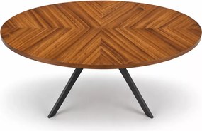 Nowoczesny owalny stół Verano 170x90 cm - blat z okleiny naturalnej w kolorze orzechowym, nogi czarne metalowe