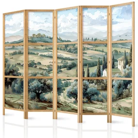 Parawan japoński Pejzaże 225x172 cm 5-częściowy beżowy ARTGEIST B