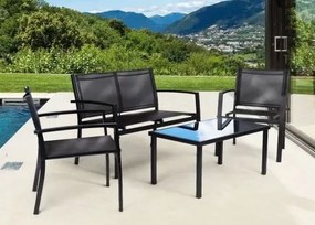 Zestaw mebli ogrodowych Aruba - 2 fotele, sofa, stolik, nowoczesne meble na taras i balkon