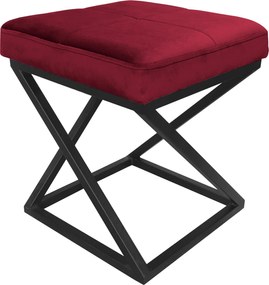 Pufa ZOA tkanina Welur loft ławka podnóżek metal : Kolor Stelaża - Czarny , Kolor tkaniny - VELVET - MG31, Typ tkaniny - Velvet