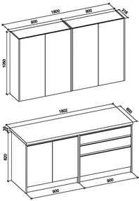 IDEA 180 kuchnia zestaw korpus: antracyt, fronty: dąb craft