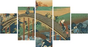 Obraz - Katsushika Hokusai, Ariwara no Narihirafrom the series One Hundred, Poems Explained by the Nurse (Hyakunin isshu uba ga etoki), reprodukcje (125x70 cm)